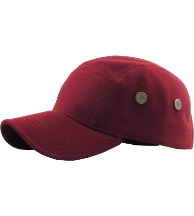 Baseball Caps Five Panel Solid Color Unisex Adjustable Army Military Cadet Cap - Burgundy - CD1880LQUH6 $9.21