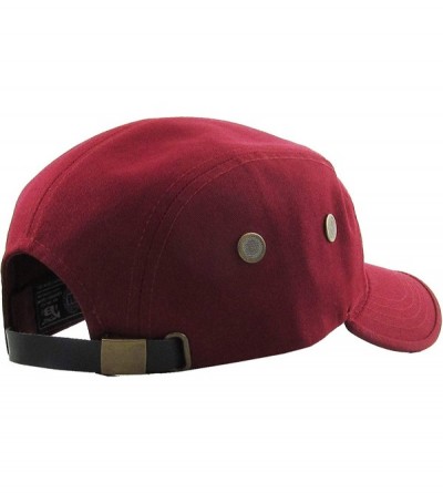 Baseball Caps Five Panel Solid Color Unisex Adjustable Army Military Cadet Cap - Burgundy - CD1880LQUH6 $9.21