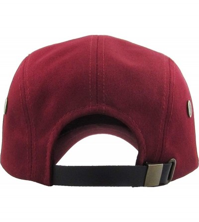 Baseball Caps Five Panel Solid Color Unisex Adjustable Army Military Cadet Cap - Burgundy - CD1880LQUH6 $9.21