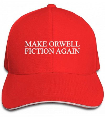 Baseball Caps Make Orwell Fiction Again Trucker Hat Baseball Cap Adjustable Sandwich Hat - Red - CY18IQ6ICU7 $10.84