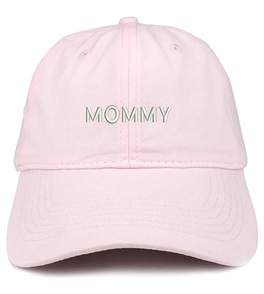 Baseball Caps Mommy Embroidered Soft Crown 100% Brushed Cotton Cap - Lt-pink - CT18SR0XY45 $16.70