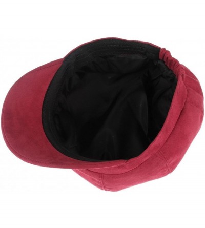 Berets Newsboy Cabbie Beret Cap for Women Beret Visor Bill Hat - Red - CE12MYDVXGF $9.67