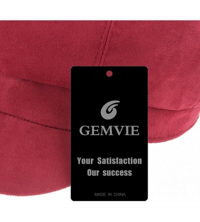 Berets Newsboy Cabbie Beret Cap for Women Beret Visor Bill Hat - Red - CE12MYDVXGF $9.67