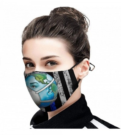 Balaclavas Men Women's Multi-Purpose Face Covers Co-ro-na-virus-Free-World-Map-2020- Face Mask with Adjustable Ear Loops - C4...