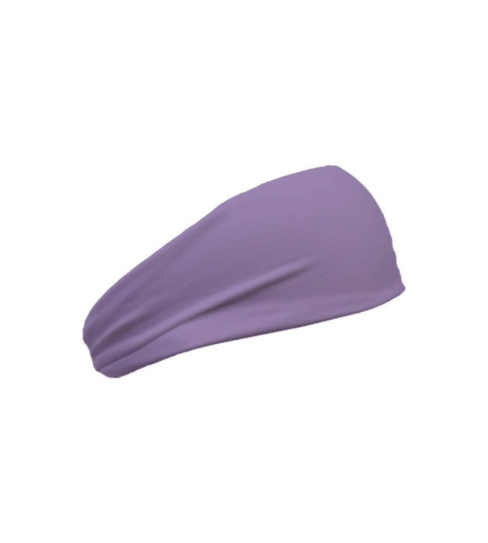 Headbands Womens 3 Inch Flatback Moisture Wicking Workout Sweatband - Lavender - CV12ITCCCTJ $11.69