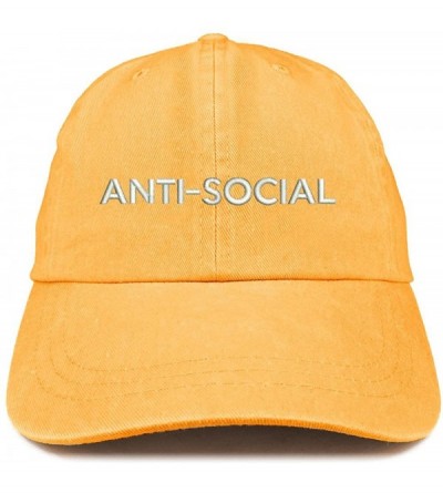 Baseball Caps Anti Social Embroidered Soft Crown Cotton Adjustable Cap - Mango - CF185LWZN8G $36.55