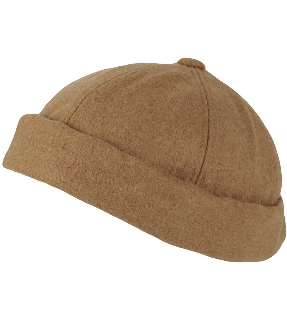 Skullies & Beanies Brimless Wool Watch Cap Docker Hat Harbour Adjustable YT51232 - Beige - C518ZA73RDL $24.90