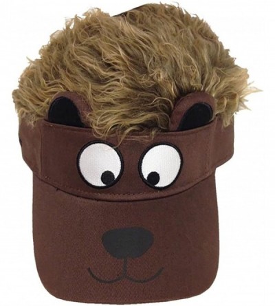 Baseball Caps Big Boys' Flair Hair Visor Lion Face - Brown - Bear - C711XLXH1HZ $10.70