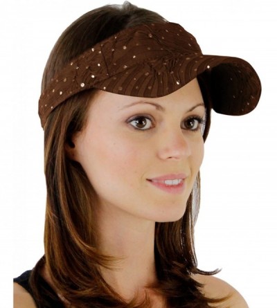 Visors Glitter Sequin Visor Ladies- Brown - CA118Q5FWAZ $10.02