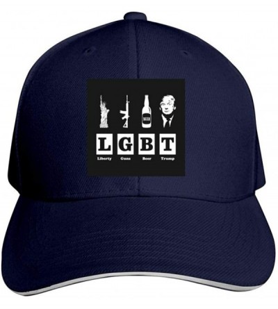 Baseball Caps Baseball Cap Liberty Guns Trump Beer Trump LGBT Pride Month LGBTQ 3D Printed Adjusted Peaked Cap - Navy - CW18U...