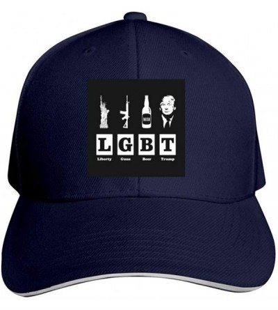 Baseball Caps Baseball Cap Liberty Guns Trump Beer Trump LGBT Pride Month LGBTQ 3D Printed Adjusted Peaked Cap - Navy - CW18U...