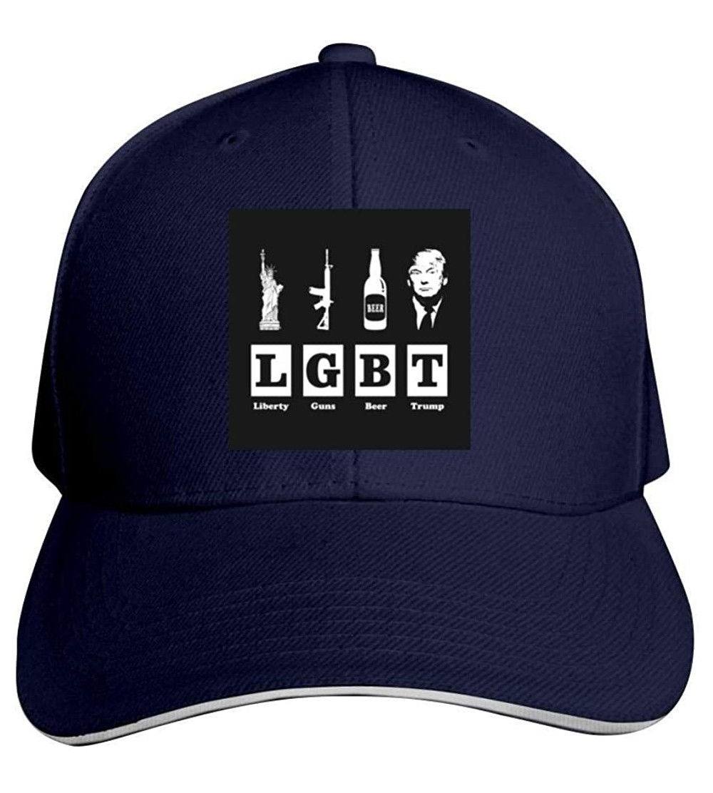 Baseball Caps Baseball Cap Liberty Guns Trump Beer Trump LGBT Pride Month LGBTQ 3D Printed Adjusted Peaked Cap - Navy - CW18U...