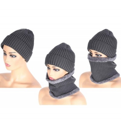 Skullies & Beanies 4 Pieces Ski Warm Set Includes Winter Hat Scarf Warmer Gloves Winter Outdoor Earmuffs for Adults Kids (Set...