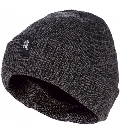 Skullies & Beanies Mens Fleece Lined Thermal Turn Over Cuff Winter Hat One Size - Charcoal - CL12N6F3RJO $16.25