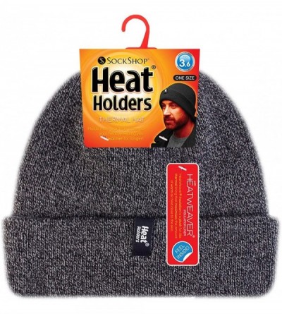 Skullies & Beanies Mens Fleece Lined Thermal Turn Over Cuff Winter Hat One Size - Charcoal - CL12N6F3RJO $16.25