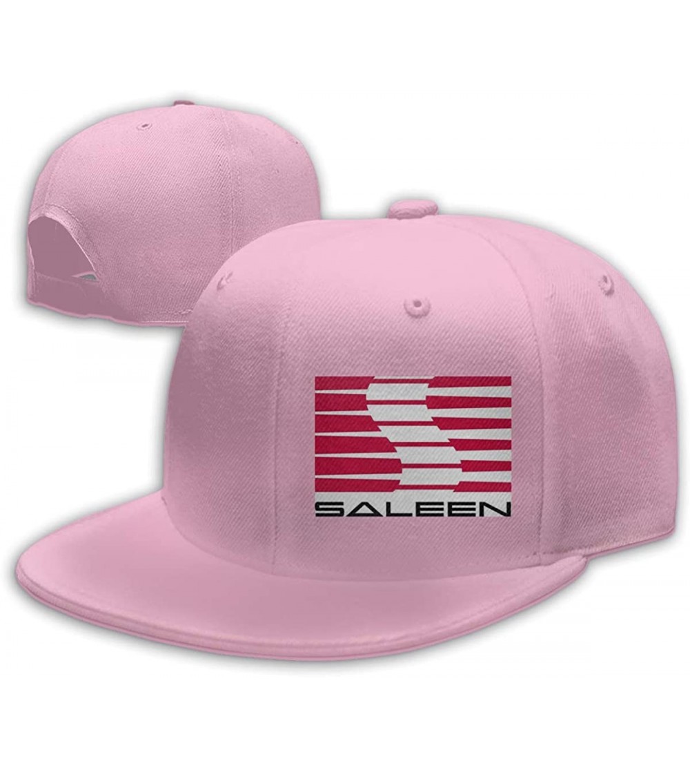 Baseball Caps Mens Saleen Logo Cotton Baseball Snapback Hats Adjustable Six Panel Caps - Pink - CP18WXQNE4H $16.56