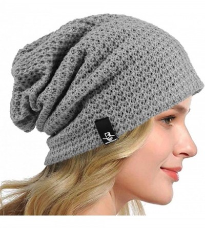 Berets Women's Slouchy Beanie Knit Beret Skull Cap Baggy Winter Summer Hat B08w - Solid Pale - C018UZ572SC $11.45