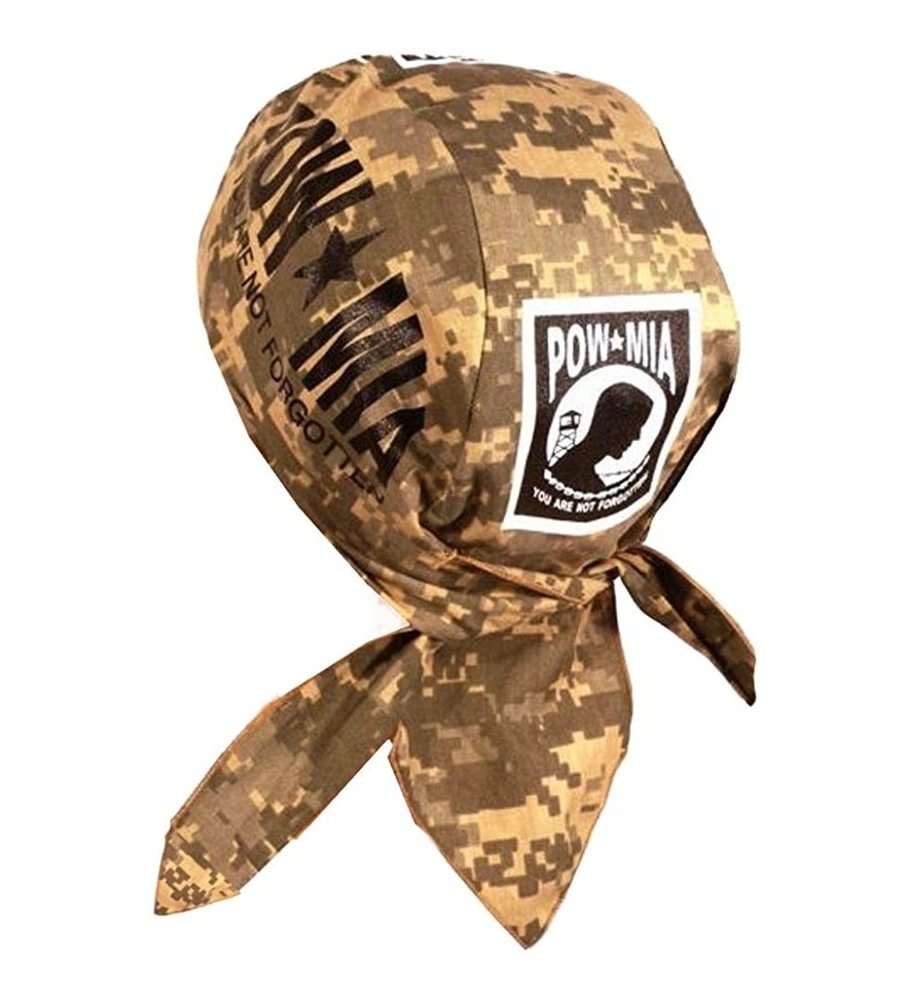 Skullies & Beanies Skull Cap Biker Caps Headwraps Doo Rags - ACU Digital Camo Ripstop POW/MIA - CC18GER3KGL $15.08