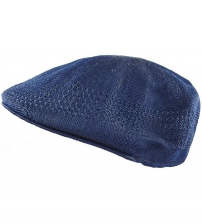 Newsboy Caps Men's Mesh Ivy Cabbie Cap Navy Blue - CZ125LFZJQP $7.12