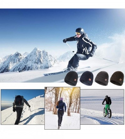 Skullies & Beanies Winter Knit Beanie Hats for Men and Women Warm Fleece Stretch Slouchy Skull Cap - Navy Dark - CH18IU9YSQ5 ...