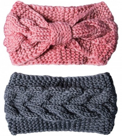 Cold Weather Headbands 4 Pcs Warm Winter Headband for Women Cable Crochet Turban Ear Warmer Headband Gifts - 01-4 Pack Winter...