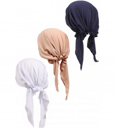 Skullies & Beanies 3 Pack Women Chemo Hat Beanie Scarf Turban Headwear for Cancer Patients - 2c - CG184ZDN0TK $14.34