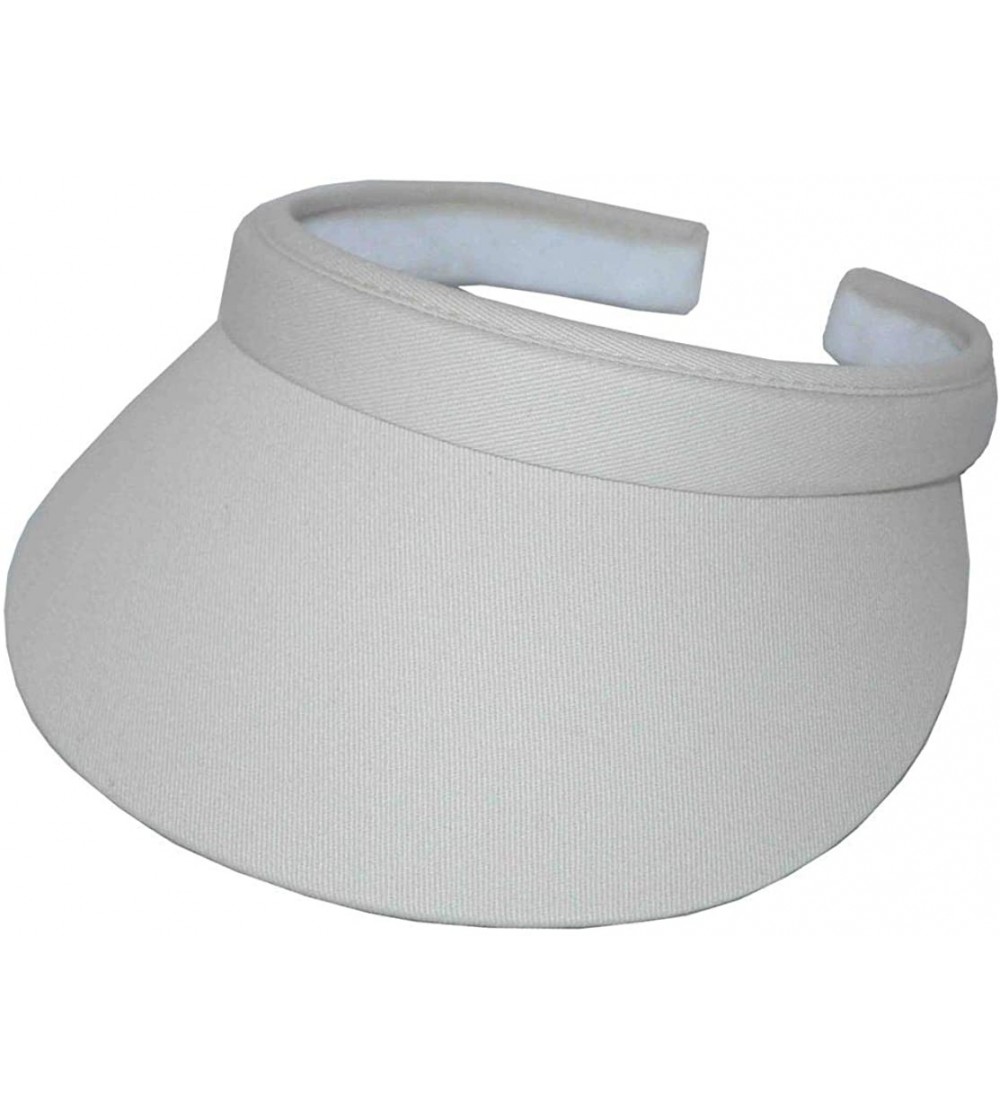 Visors Cotton Twill Clip-on Visor - Stone - C718O6NH8UI $10.96