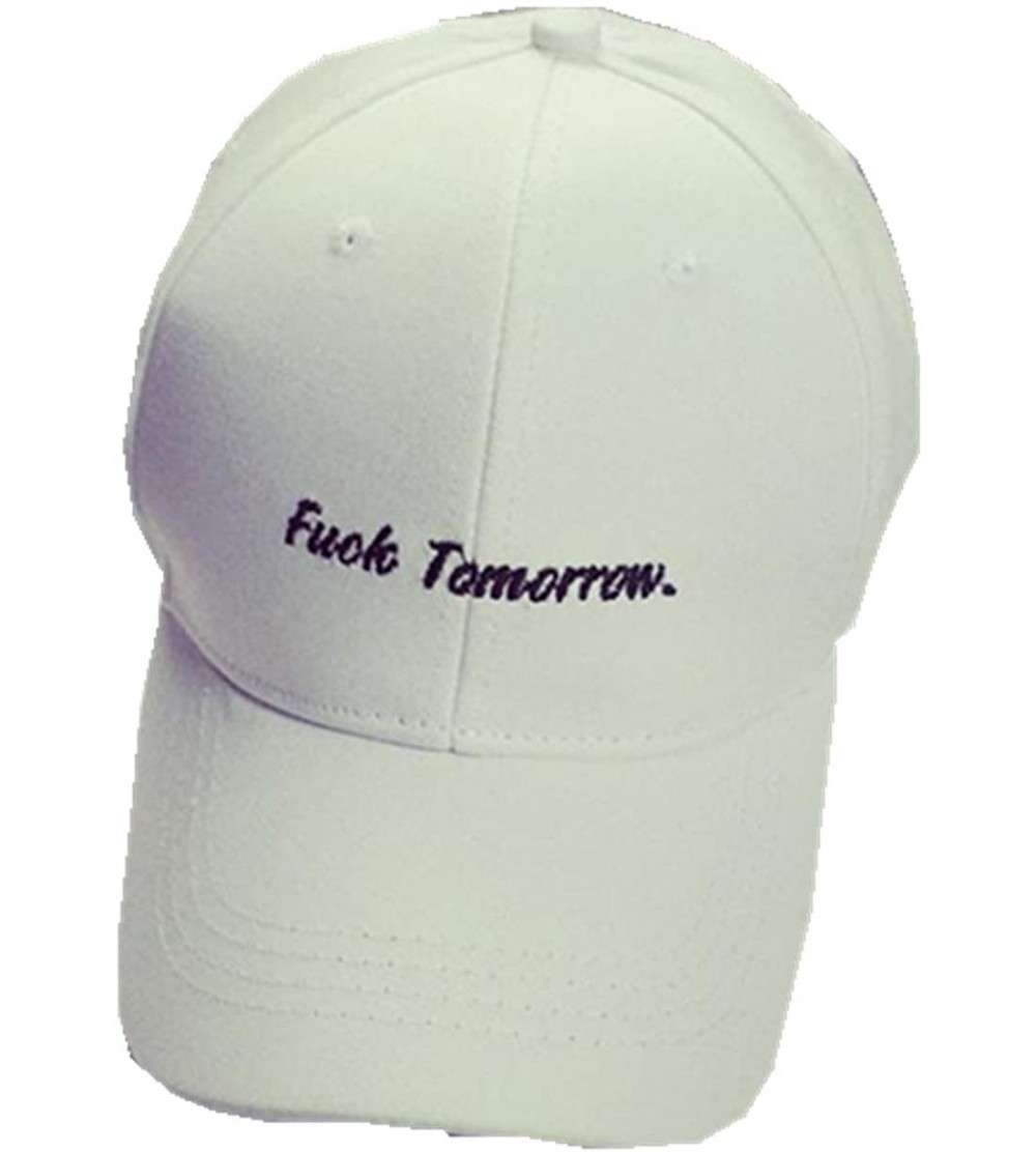 Baseball Caps Men Women Peaked Hat HipHop Curved Strapback Snapback Baseball Cap adjustable - White - C212LY376C3 $6.57