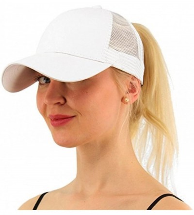 Baseball Caps Ponytail Cap Messy Trucker Adjustable Visor Baseball Cap Hat Unisex - Black White 2pack - CU18DYM0WUR $13.76