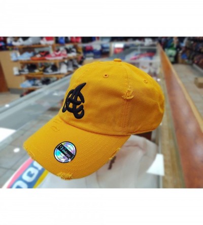 Baseball Caps Aguilas Cibaeñas Vintage Hats - Yellow Gold/Black Logo - CY18HU8NQK5 $23.23