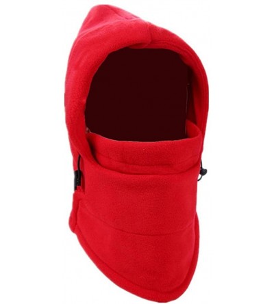 Balaclavas Balaclava Heavyweight Fleece Hood Cold Weather Windproof Face and Neck Mask - Red - CB192T22HEA $12.36