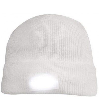 Skullies & Beanies 5 LED Knit Flash Light Beanie Hat Cap for Night Fishing Camping Handyman Working - White - CV12O4MLDFS $7.90