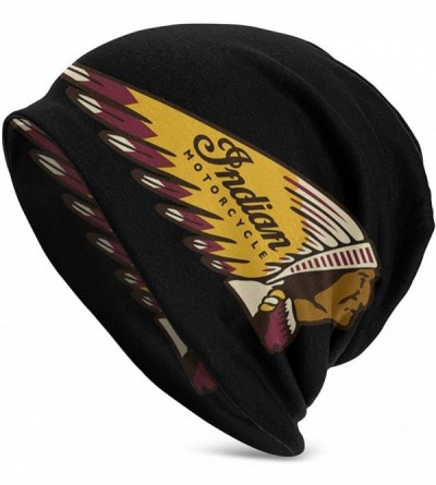 Skullies & Beanies Indian Vintage Motorcycle Beanie Hat Skull Cap - Black - CQ18AOEYNO4 $22.71