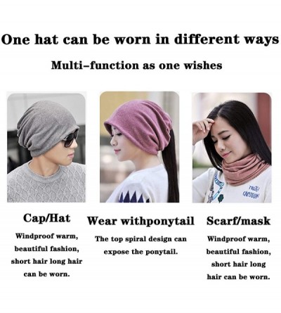 Skullies & Beanies Women's Stylish Cotton Beanie Chemo Cap Tiara Skull Cap Infinity Knit Cap Scarf - Khaki 04 - CY18A2Q23S5 $...