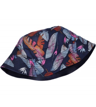 Bucket Hats Fashion Print Bucket Hat Summer Fisherman Cap for Women Men - Banana Leaves Navy - C918AOISWQT $12.13