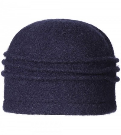 Bucket Hats Women's 100% Wool Flower Warm Cloche Bucket Hat Slouch Wrinkled Beanie Cap Crushable - Dark Purple - CL18KC6HHTZ ...