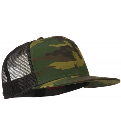 Baseball Caps Camouflage Cotton Flat Bill Trucker Cap - Camo Black - CI11UU7DBYH $13.02