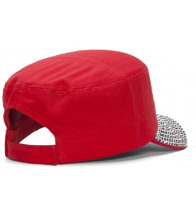 Baseball Caps Womens Love Embellished Cadet Cap - Red - C411OWA2IJL $13.27
