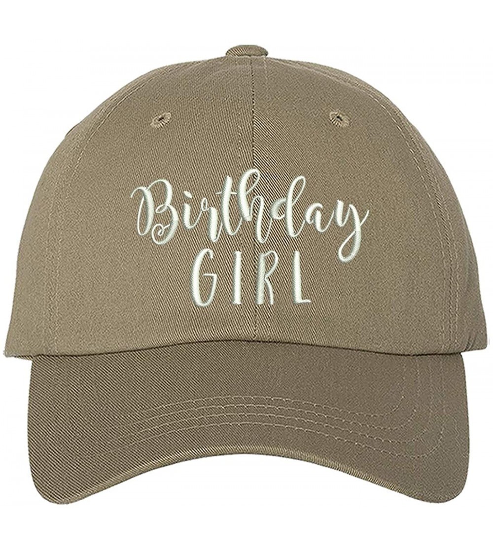 Baseball Caps Birthday Girl Dad Hat - Baseball Cap - Khaki - CG18NYR36TA $20.55