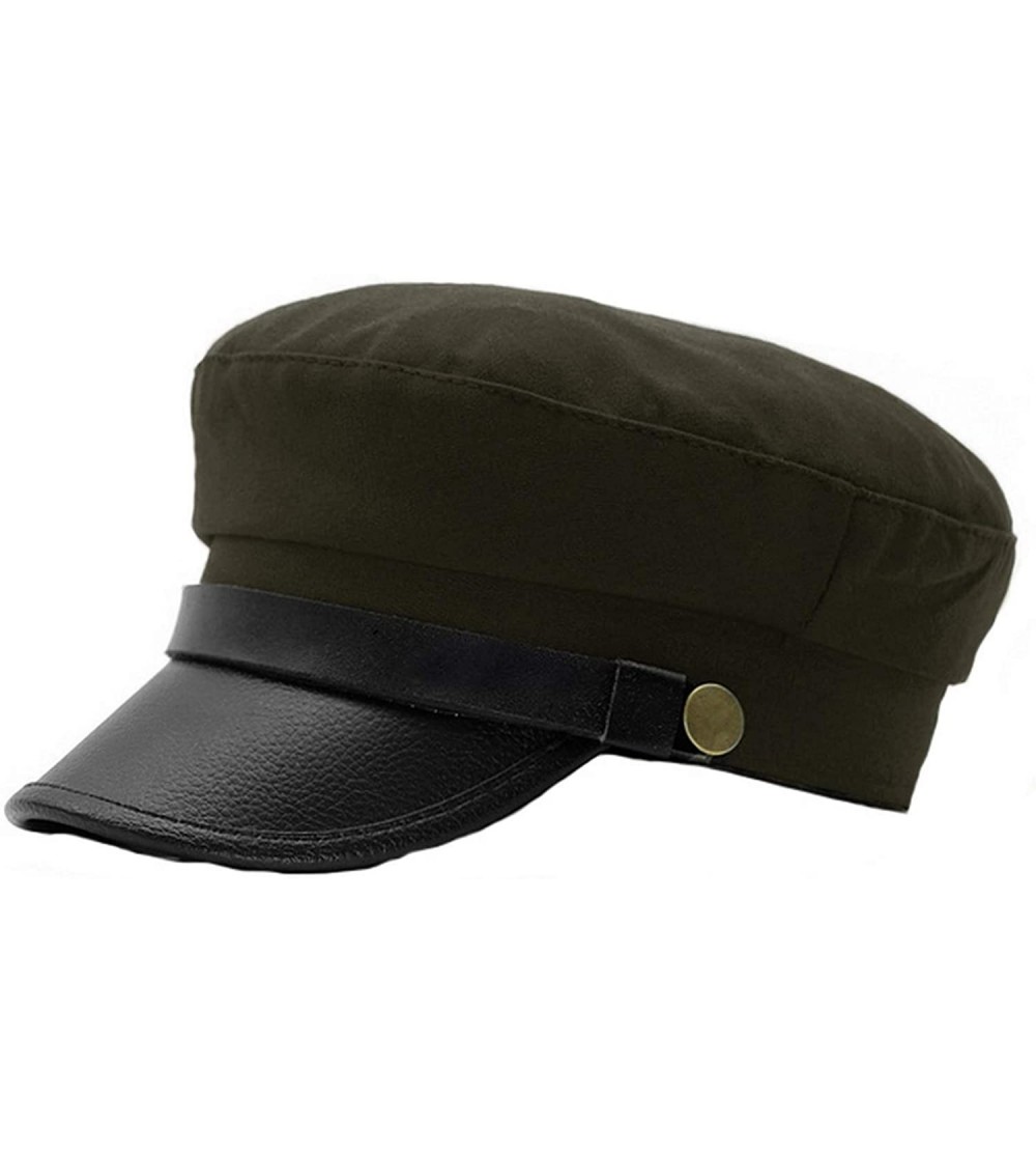 Newsboy Caps Men Women Yacht Captain Sailor Hat Newsboy Cabbie Baker Boy Peaked Beret Cap - Army Green - CA196OO3Y0H $9.29