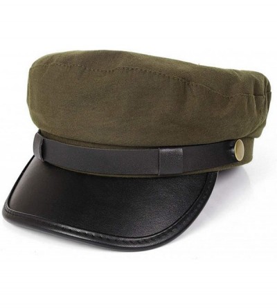 Newsboy Caps Men Women Yacht Captain Sailor Hat Newsboy Cabbie Baker Boy Peaked Beret Cap - Army Green - CA196OO3Y0H $9.29