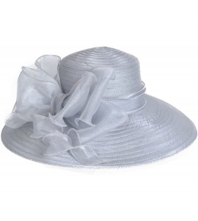 Sun Hats Women's Dressy Church Baptism Wedding Derby Hat - Grey - C717YSN4Q6G $26.61