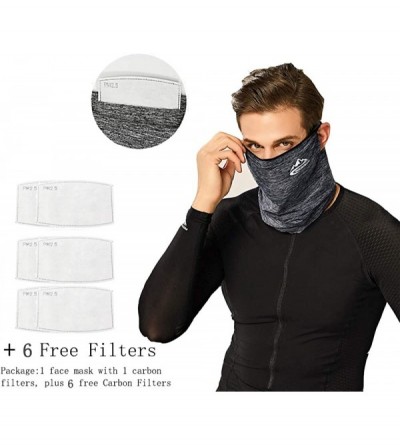 Balaclavas 12 in 1 Multi-Functional Headwear Face Mask with PM2.5 Filters Balaclavas for Sun UV- Dust mask Grey - CG1982A5Q7K...