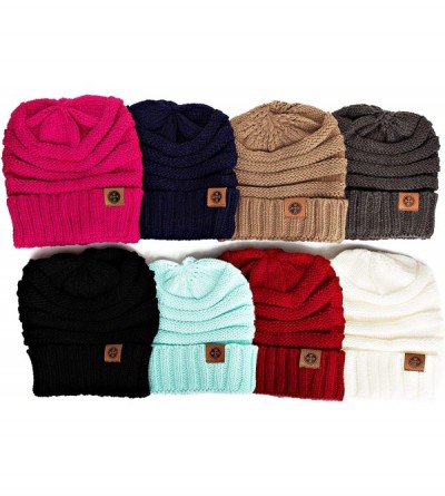 Skullies & Beanies Beanies Knit Hats for Women - Classic Knitted Winter Beanie Birthday Gift for Women - Dark Grey - CE18NTEG...