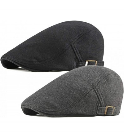 Newsboy Caps Men's Cotton Flat Ivy Gatsby Newsboy Driving Hat Cap - 2 Pack-g - CI18SHTKT6A $31.97