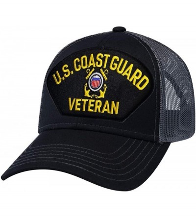 Baseball Caps US Coast Guard Veteran Mesh Back Cap Black - CW18RI4IGU8 $42.18
