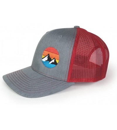 Baseball Caps Trucker Hat - Explore The Outdoors - Snapback Hats for Men - Heather Grey/Red - CT195256DM0 $19.66