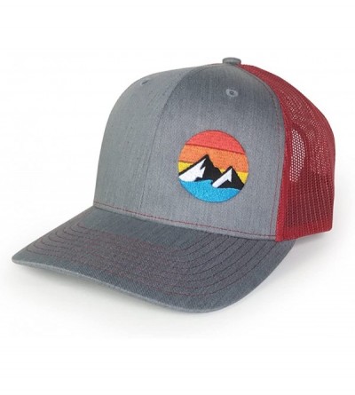 Baseball Caps Trucker Hat - Explore The Outdoors - Snapback Hats for Men - Heather Grey/Red - CT195256DM0 $19.66