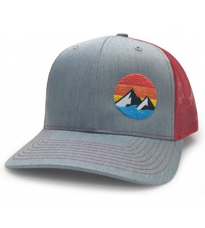 Baseball Caps Trucker Hat - Explore The Outdoors - Snapback Hats for Men - Heather Grey/Red - CT195256DM0 $19.66