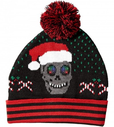 Skullies & Beanies Men's Assorted Xmas Beanies - Black Scull - CN18K78LC3Q $14.89